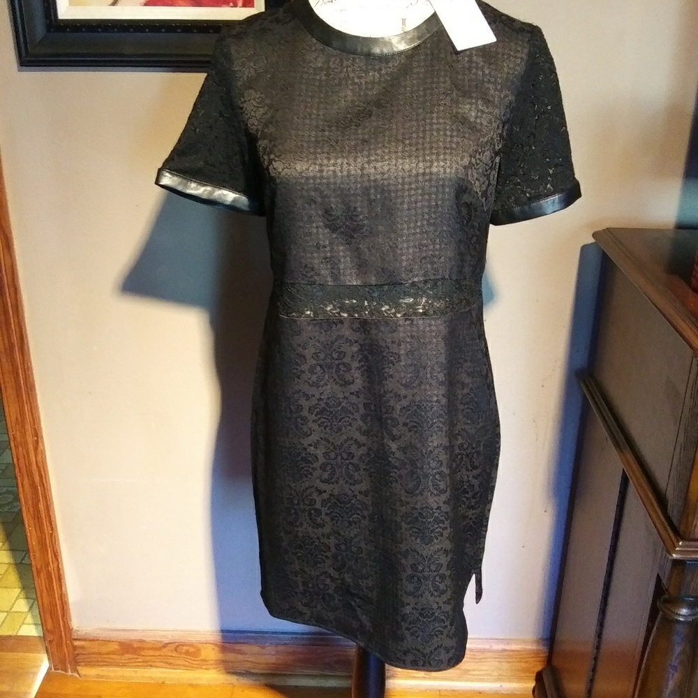 Walter Baker faux leather trim dress